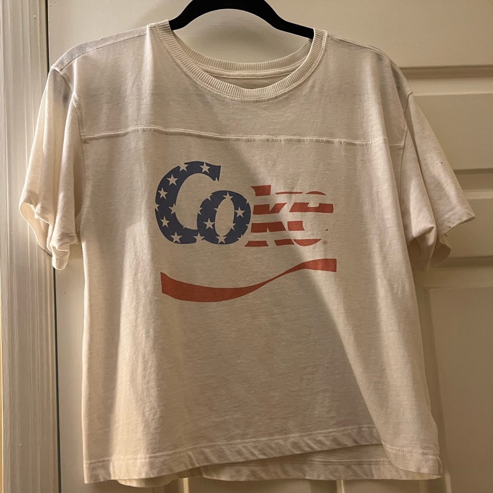Coke white cropped top